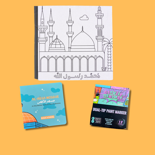 Blissed Bundle (Masjid Canvas & Al Aqsa Book & Paint Markers)